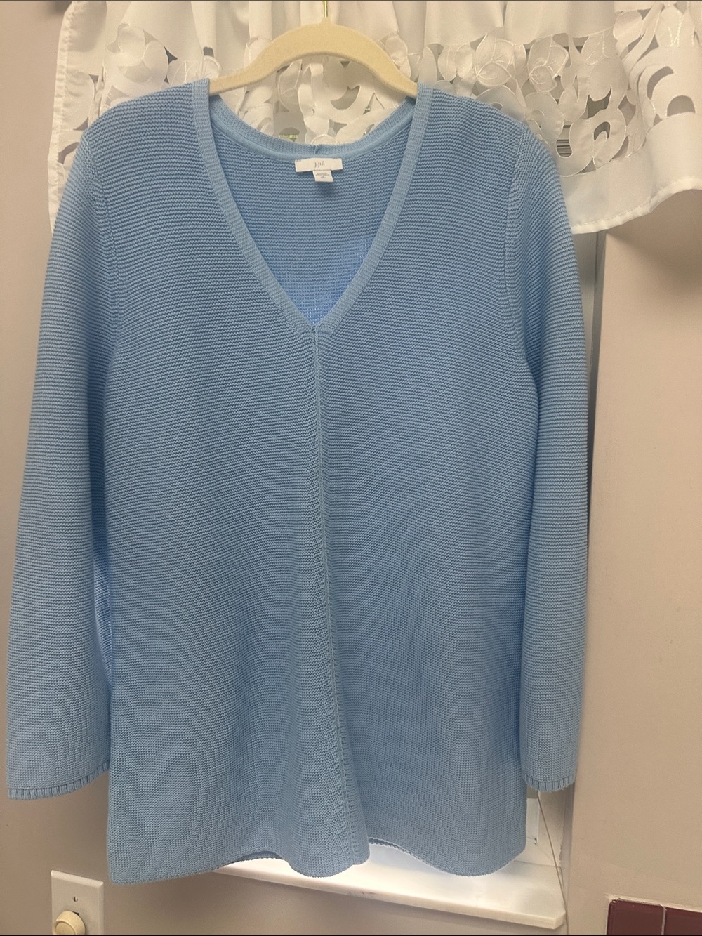 J. Jill Light Blue V-Neck Knit Sweater